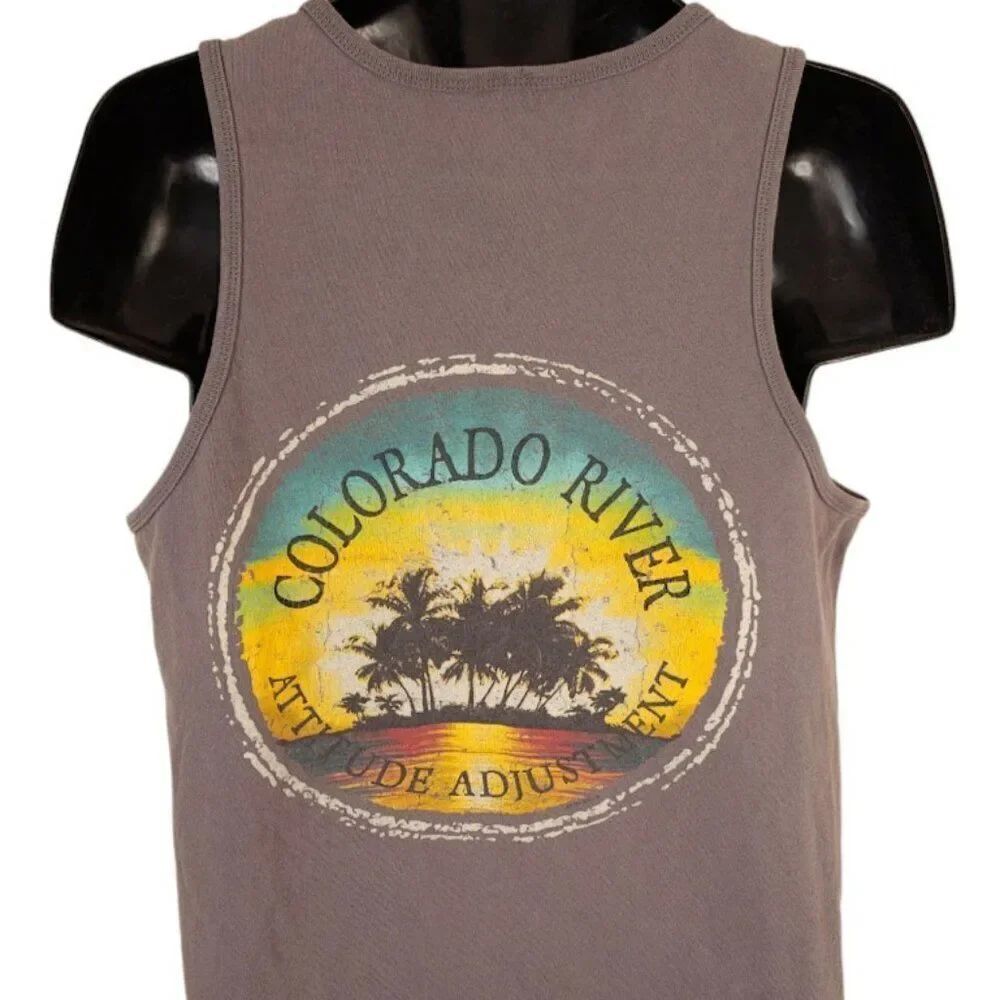 Emerald Cove Tank Top Mens Size Medium Brown Colorado River Travel Destination